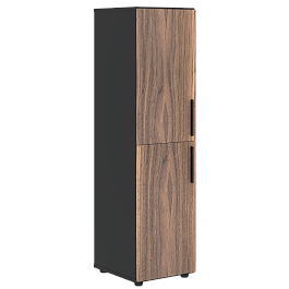 Шкаф средний узкий VRMCS 40.4 Американский орех/Яшма черный 400х430х1517 VELION VENEER - Фото предпросмотра
