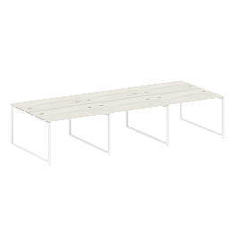 Metal System Quattro Р. ст. на 6 раб. места на О-образном м/к 40БО.СМ-6.2 Дуб наварра/Белый металл 3600*1475*750 - Фото предпросмотра