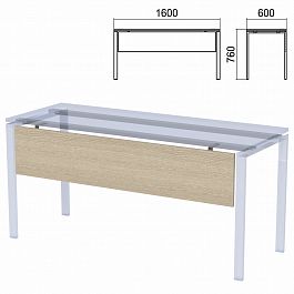 Царга к столам на металлокаркасе "Арго", шириной 1600 мм, ясень шимо - Фото предпросмотра