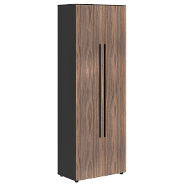 Шкаф для одежды VRWCS 80.1 Американский орех/Яшма черный 800х430х2253 VELION VENEER - Фото предпросмотра