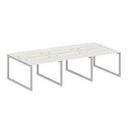 Metal System Quattro Р. ст. на 6 раб. места на О-образном м/к 50БО.СМ-6.1 Дуб наварра/Серый металл 3000*1475*750 - Фото предпросмотра