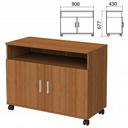 Тумба для оргтехники "Канц", 900х430х677 мм, 2 двери, цвет орех пирамидальный, ТК28.9 - Фото предпросмотра