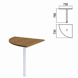 Стол приставной угловой "Арго", 730х730 мм, БЕЗ ОПОРЫ, орех - Фото предпросмотра