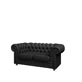 Двухместный диван Tudor 176x95x76 чёрный - Фото предпросмотра