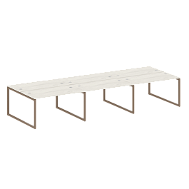 Metal System Quattro Р. ст. на 6 раб. места на О-образном м/к 40БО.СМ-6.3 Дуб наварра/Мокко металл 4200*1475*750 - Фото предпросмотра