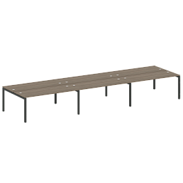 Metal System Quattro Р. ст. на 6 раб. места на П-образном м/к 50БП.СМ-6.5 Вяз/Антрацит металл 5400*1475*750 - Фото предпросмотра