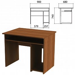 Стол компьютерный "Эко", 900х680х740 мм, орех, 400995-19 - Фото предпросмотра