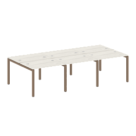 Metal System Quattro Р. ст. на 6 раб. места на П-образном м/к 50БП.СМ-6.1 Дуб наварра/Мокко металл 3000*1475*750 - Фото предпросмотра
