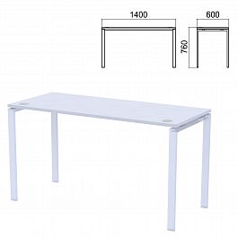 Столешница стола на металлокаркасе "Арго", 1400х600х760 мм, серая - Фото предпросмотра