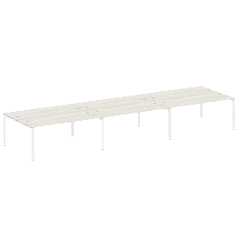 Metal System Quattro Р. ст. на 6 раб. места на П-образном м/к 50БП.СМ-6.5 Дуб наварра/Белый металл 5400*1475*750 - Фото предпросмотра