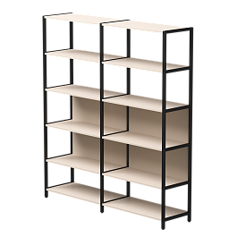 Набор стеллажных систем №6 Everprof EVO 1635x385x1840 Кашемир/Черный - Фото предпросмотра