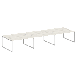 Metal System Quattro Р. ст. на 6 раб. места на О-образном м/к 40БО.СМ-6.4 Дуб наварра/Серый металл 4800*1475*750 - Фото предпросмотра