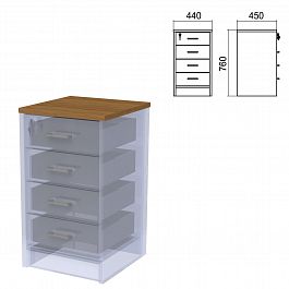 Крышка для тумбы приставной (АТ-05) "Арго", 440х450х22 мм, орех - Фото предпросмотра