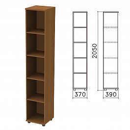 Шкаф (стеллаж) "Монолит", 370х390х2050 мм, 4 полки, цвет орех гварнери, КМ45.3 - Фото предпросмотра