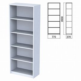 Шкаф (стеллаж) "Арго", 770х370х2000 мм, 4 полки, серый - Фото предпросмотра