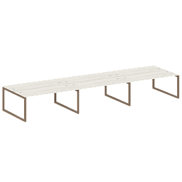 Metal System Quattro Р. ст. на 6 раб. места на О-образном м/к 50БО.СМ-6.5 Дуб наварра/Мокко металл 5400*1475*750 - Фото предпросмотра