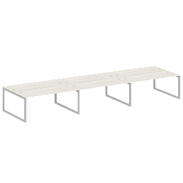 Metal System Quattro Р. ст. на 6 раб. места на О-образном м/к 50БО.СМ-6.5 Дуб наварра/Серый металл 5400*1475*750 - Фото предпросмотра