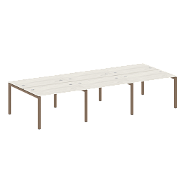 Metal System Quattro Р. ст. на 6 раб. места на П-образном м/к 50БП.СМ-6.2 Дуб наварра/Мокко металл 3600*1475*750 - Фото предпросмотра