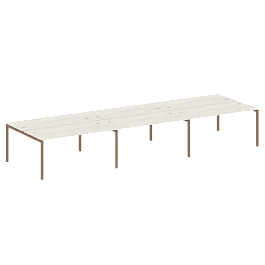 Metal System Quattro Р. ст. на 6 раб. места на П-образном м/к 40БП.СМ-6.4 Дуб наварра/Мокко металл 4800*1475*750 - Фото предпросмотра