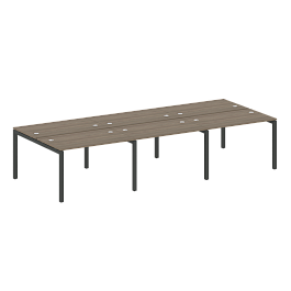 Metal System Quattro Р. ст. на 6 раб. места на П-образном м/к 50БП.СМ-6.2 Вяз/Антрацит металл 3600*1475*750 - Фото предпросмотра