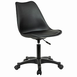 Кресло стул BRABIX "Eames MG-310 PL", пластик черный, экокожа черная, 532927 - Фото предпросмотра