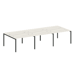 Metal System Quattro Р. ст. на 6 раб. места на П-образном м/к 40БП.СМ-6.2 Дуб наварра/Антрацит металл 3600*1475*750 - Фото предпросмотра