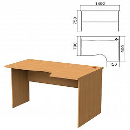 Стол письменный эргономичный "Монолит", 1400х900х750 мм, правый, цвет бук бавария, СМ4.1 - Фото предпросмотра