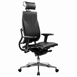Кресло МЕТТА "YOGA" Y 2DM B2-10D, 2D-спинка, 3D-подголовник, 4D-подлокотники, экокожа, черное - Фото предпросмотра