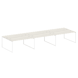 Metal System Quattro Р. ст. на 6 раб. места на О-образном м/к 40БО.СМ-6.4 Дуб наварра/Белый металл 4800*1475*750 - Фото предпросмотра