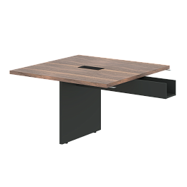 Стол приставной VRFCT 1212 Американский орех/Яшма черный 1200х1200х750 VELION VENEER - Фото предпросмотра