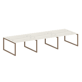 Metal System Quattro Р. ст. на 6 раб. места на О-образном м/к 50БО.СМ-6.3 Дуб наварра/Мокко металл 4200*1475*750 - Фото предпросмотра