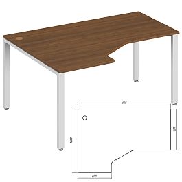 Эргономичный стол левый Trend Metal 160x120x75 орех экко - Фото предпросмотра