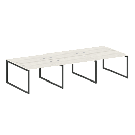 Metal System Quattro Р. ст. на 6 раб. места на О-образном м/к 40БО.СМ-6.2 Дуб наварра/Антрацит металл 3600*1475*750 - Фото предпросмотра