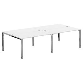 Стол 4-х местный XGWST 2814.1 Белый/Нержавеющая сталь 2800х1406х750 XTEN GLOSS - Фото предпросмотра