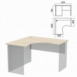 Стол компактный ЧАСТЬ 1 "Арго", 1200х1200х760 мм, левый, ясень шимо, А-203.60 - Фото предпросмотра