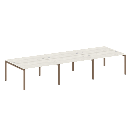 Metal System Quattro Р. ст. на 6 раб. места на П-образном м/к 50БП.СМ-6.3 Дуб наварра/Мокко металл 4200*1475*750 - Фото предпросмотра