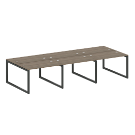 Metal System Quattro Р. ст. на 6 раб. места на О-образном м/к 50БО.СМ-6.2 Вяз/Антрацит металл 3600*1475*750 - Фото предпросмотра