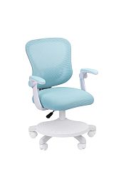 Кресло детское компьютерное CHAIRMAN CH106 голубой, с подножкой - Фото предпросмотра