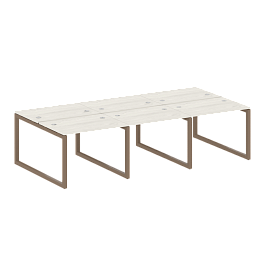 Metal System Quattro Р. ст. на 6 раб. места на О-образном м/к 50БО.СМ-6.1 Дуб наварра/Мокко металл 3000*1475*750 - Фото предпросмотра