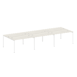 Metal System Quattro Р. ст. на 6 раб. места на П-образном м/к 50БП.СМ-6.3 Дуб наварра/Белый металл 4200*1475*750 - Фото предпросмотра