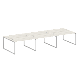 Metal System Quattro Р. ст. на 6 раб. места на О-образном м/к 40БО.СМ-6.3 Дуб наварра/Серый металл 4200*1475*750 - Фото предпросмотра