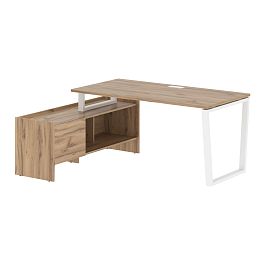 Стол с тумбой EVCT 17814 Дуб Денвер светлый/Белый 1760х1400х750 EDIS - Фото предпросмотра