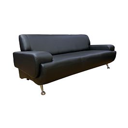 (kle5-d3-blnz0104) Диван офисный Клерк 5 тройной Размер: 210 х 87 см, черный Ecotex 3001 (nz0104) - Фото предпросмотра