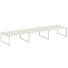 Metal System Quattro Р. ст. на 6 раб. места на О-образном м/к 40БО.СМ-6.5 Дуб наварра/Серый металл 5400*1475*750 - Фото предпросмотра