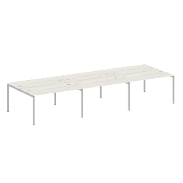 Metal System Quattro Р. ст. на 6 раб. места на П-образном м/к 40БП.СМ-6.3 Дуб наварра/Серый металл 4200*1475*750 - Фото предпросмотра