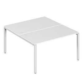 Бенч-система на 2 места Trend Metal 140x123x75 белый - Фото предпросмотра