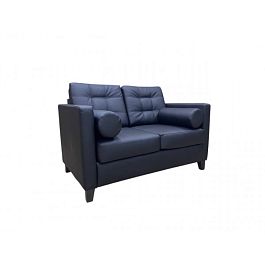 (etn-d2-bl) Диван Этна двойной, искусственная кожа, черный Ecotex 3001 - Фото предпросмотра