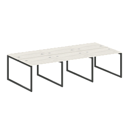Metal System Quattro Р. ст. на 6 раб. места на О-образном м/к 40БО.СМ-6.1 Дуб наварра/Антрацит металл 3000*1475*750 - Фото предпросмотра