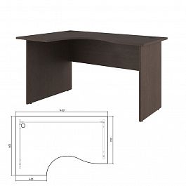 Стол эргономичный левый Trend 140x90x75 тёмный дуб - Фото предпросмотра