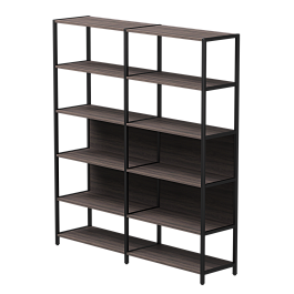 Набор стеллажных систем №6 Everprof EVO 1635x385x1840 Дуб Пасадена/Черный - Фото предпросмотра